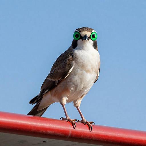 Curious Bird on Airplane Wing