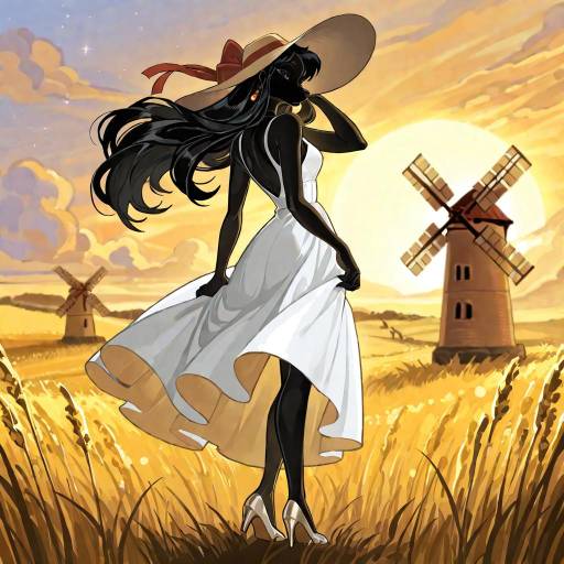 Elegant Solo Girl in Futuristic Landscape