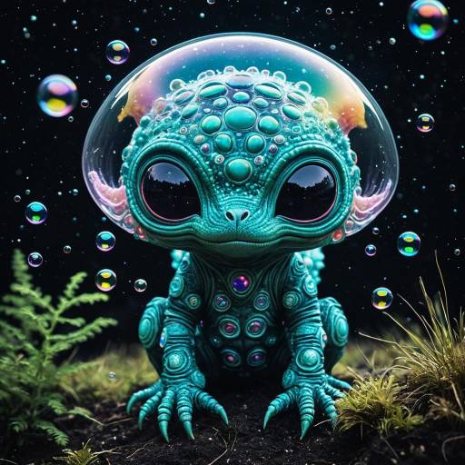 Luminescent Extraterrestrial Creature with Transparent Skin