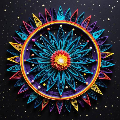 Cosmic Nebula Explosion in Neon Quilling
