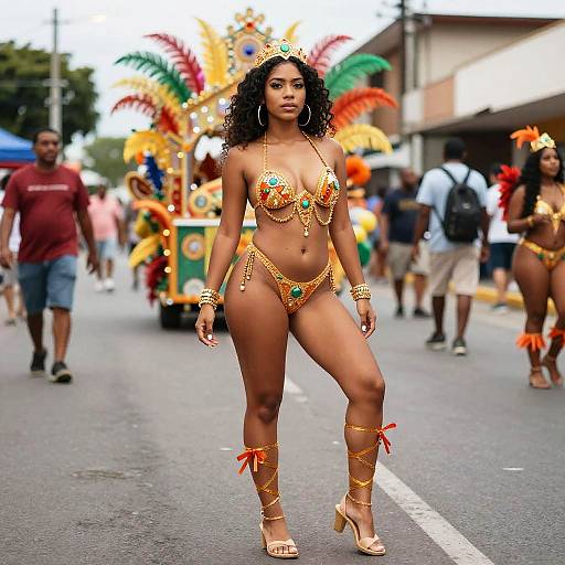 Full-Body Latin Woman at Carnival
