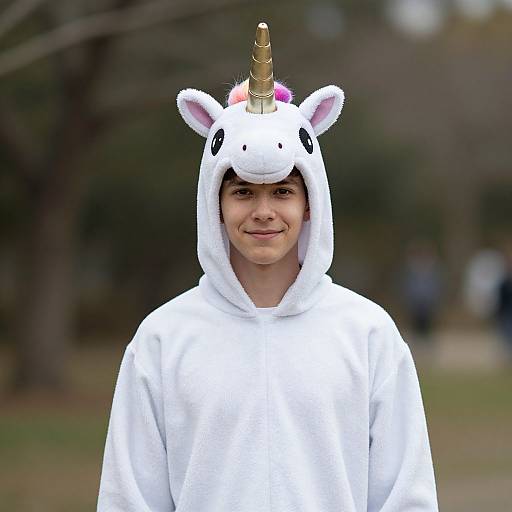 Realistic Homemade Unicorn Costume Boy