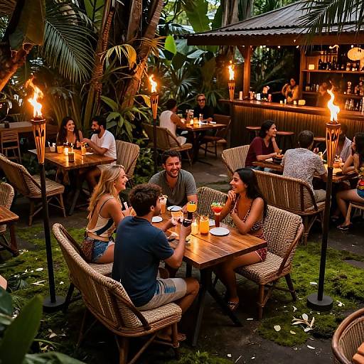Jungle Bar with Tiki Torches