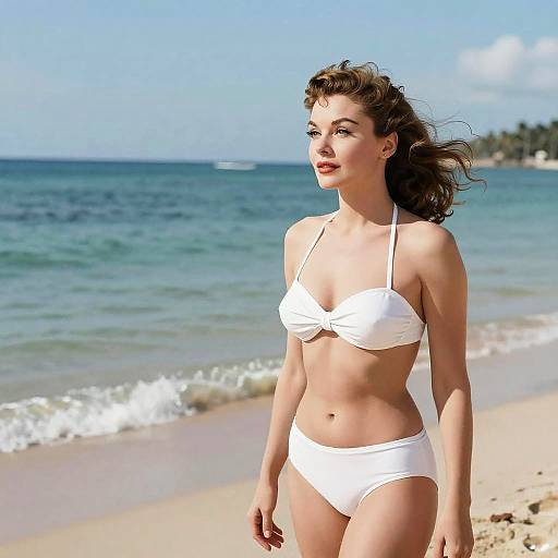 Lauren Bacall Bikini Tropical Beach