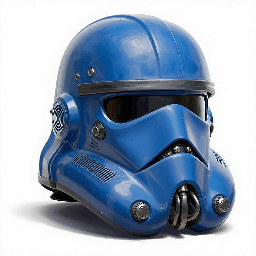 Futuristic Blue War Helmet