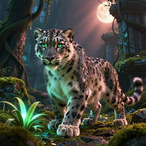 Majestic Feral Snow Leopard Cub