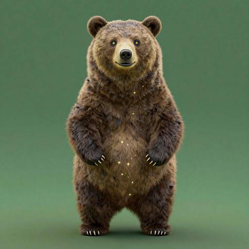 Glowing Van Gogh-Style Bear Portrait