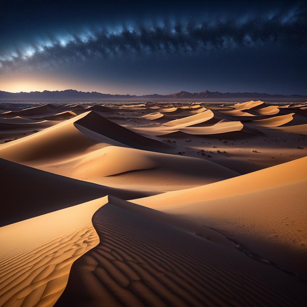 Stunning Desert Landscape at Night