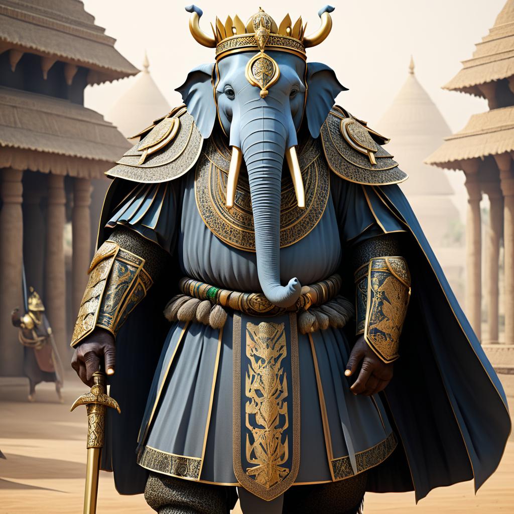 Majestic Elephant King in Battle Gear