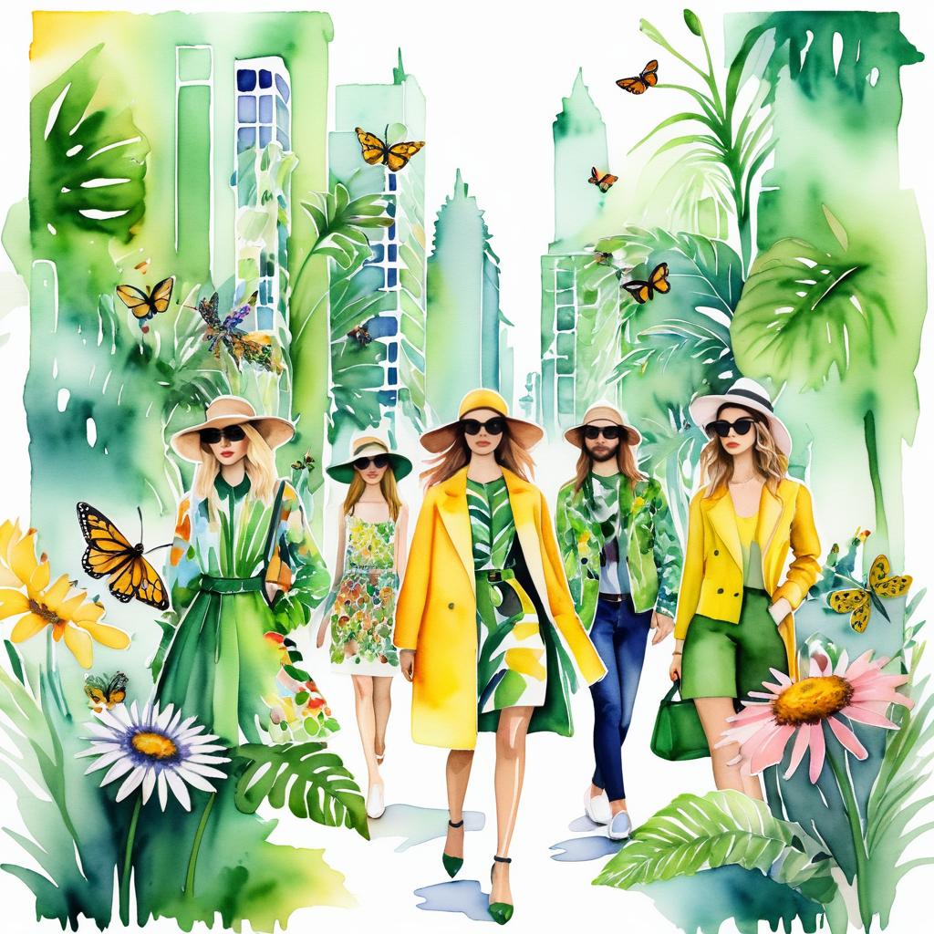 Whimsical Urban Jungle Fashion Art