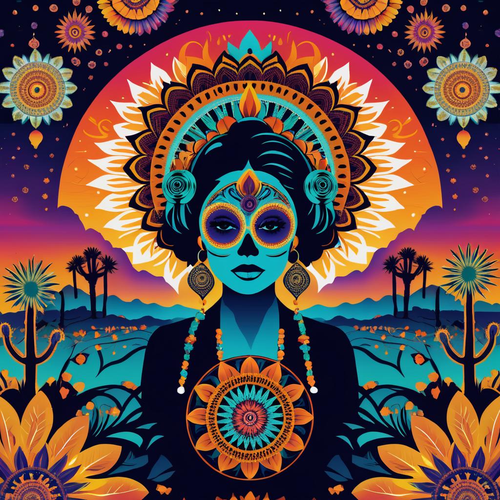 Cultural Fusion Poster Inspired by Día de los Muertos