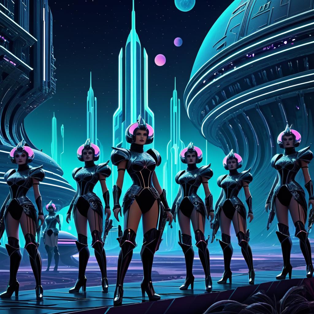 Alien Warriors in Retro-Futuristic Colony