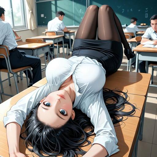 Classroom Scene with Solo Female Focus
