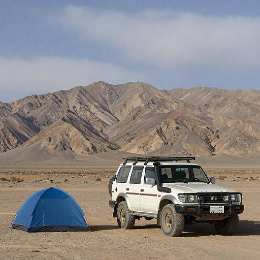 Desert Camp with Rugged SUV