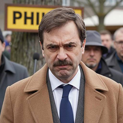 Intense Middle-Aged Man Outdoors