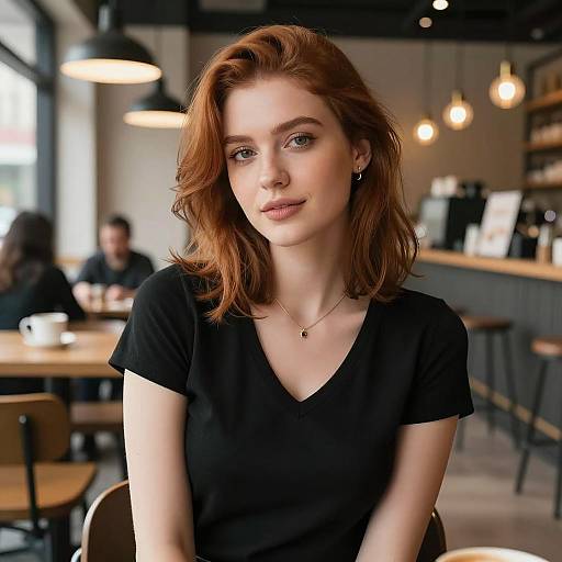 Urban Café Portrait of a Focused Woman