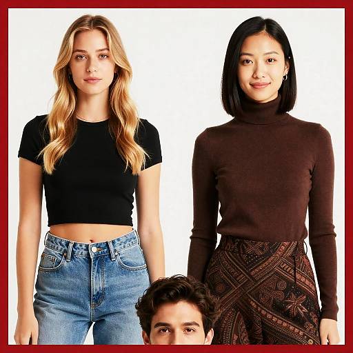 Trio Portrait with Red Border