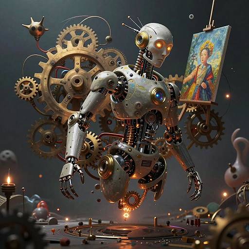 Surreal Mechanical Artist Dreamscape