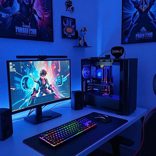 Futuristic Blue High-Tech Gaming Room