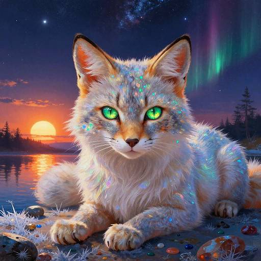 Opal Cat Prodigy in Fiery Sunrise