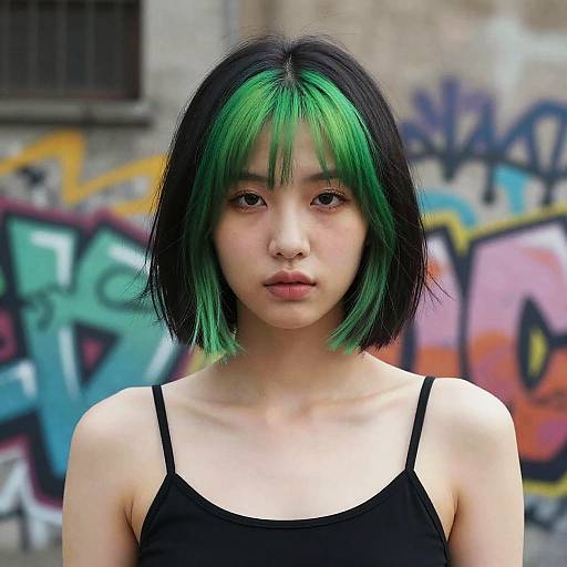 Urban Portrait with Green Highlights
