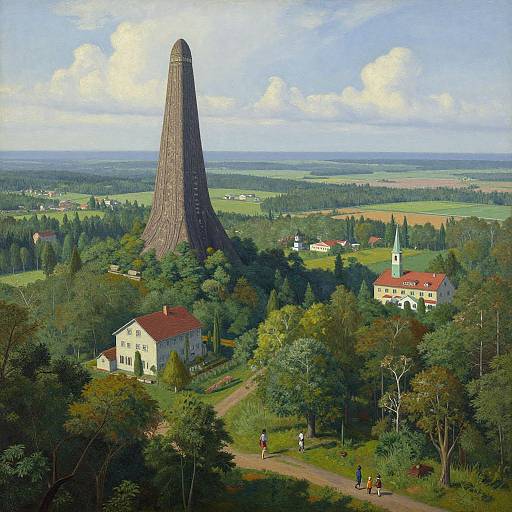 Scenic Human Landscape Art Fusion