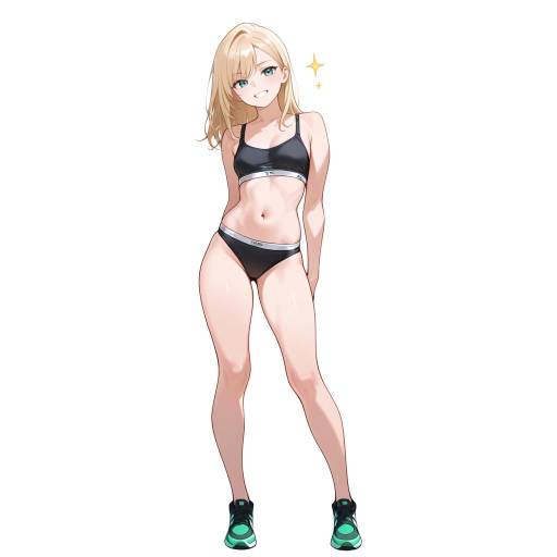 Cheerful Athletic Girl in Underwear Cheerful Athletic Girl in Underwear