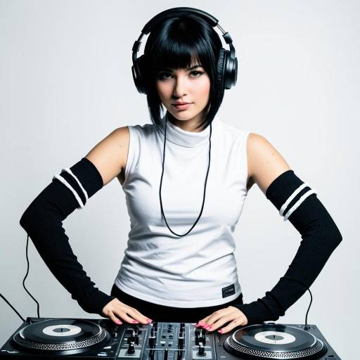 Stylish Female DJ in Cosplay Costume