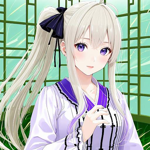 Illustration of Akizuki kanna, cafe stella to shinigami no chou in the style of Sorani (kaeru0768)