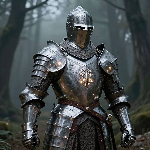 Ornate Plate Armor Knight in Forest