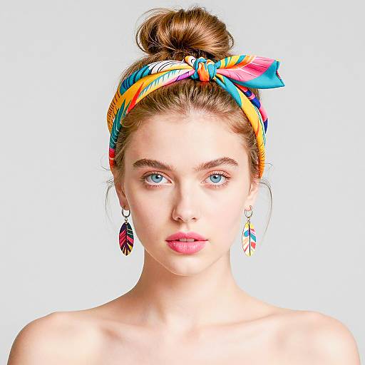 Tropical Elegance: Young Woman Portrait