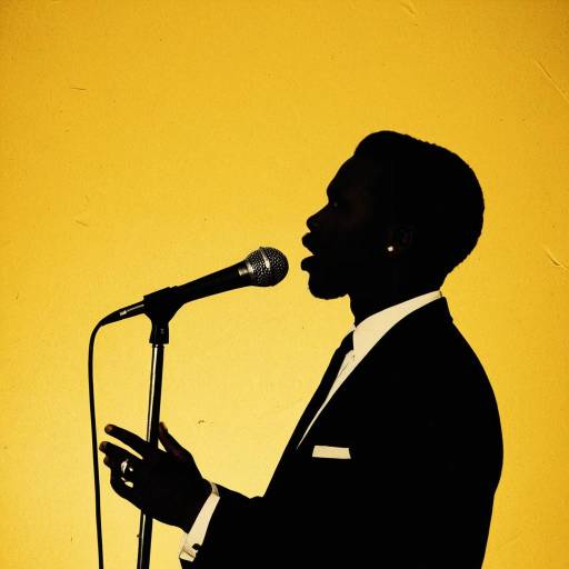 Retro Jazz Vocalist Silhouette in Yellow Light
