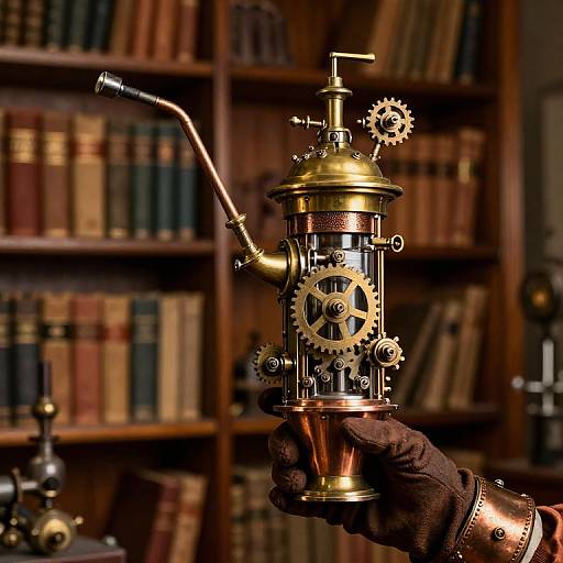 Vintage Steampunk Pipetor in Laboratory