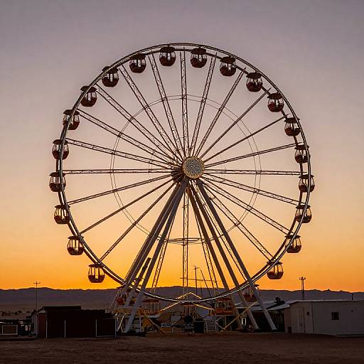 Sunset Ferris Wheel Over Desert