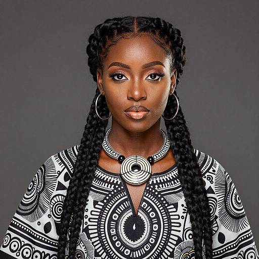 Elegant Portrait of a Dark-Skinned Woman