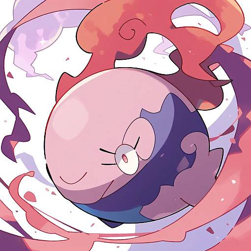 Illustration of Musharna, pokemon in the style of Shigetake (buroira)