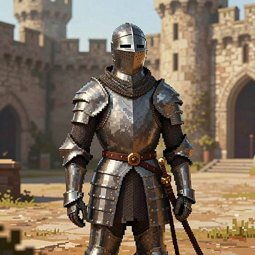 Pixel Art Medieval Knight Portrait