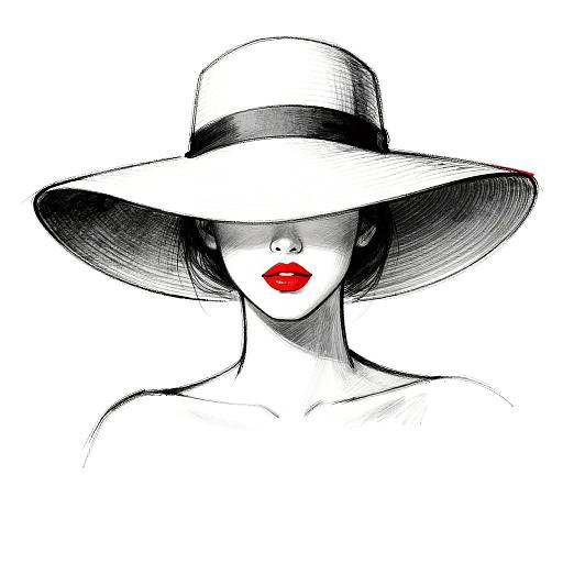 Minimalist Chic Woman in Wide Hat