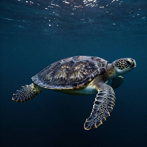 Celestial Turtle Swimming in Star Ocean