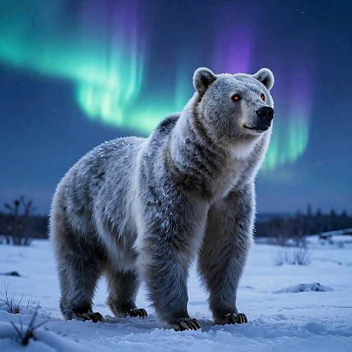 Majestic Silver Centaur-Bear in Tundra