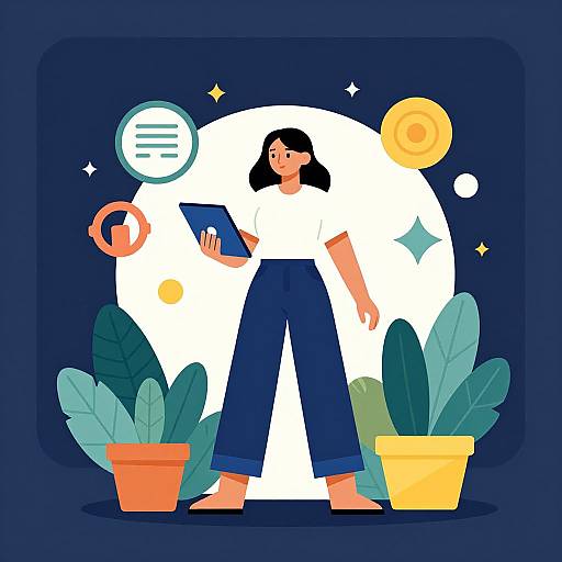 Woman Character Illustration for UI Design