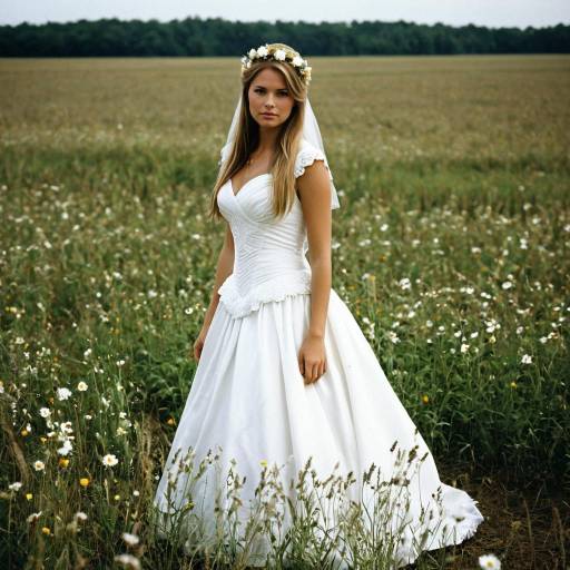 Realistic Outdoor Bride in White Dress
