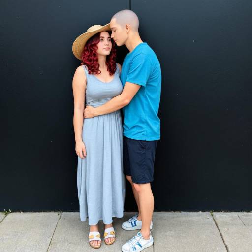 Couple Embracing in Stylish Outfits Couple Embracing in Stylish Outfits
