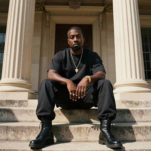 Kanye West at Ancient Temple Steps