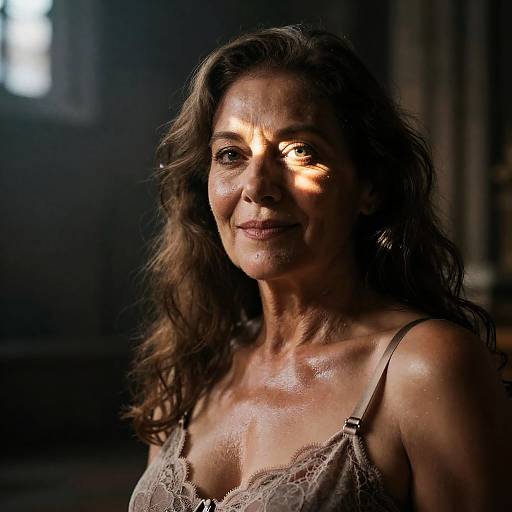 Ultra-Realistic Mature Portrait in Cathedral