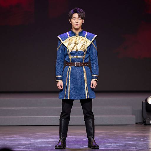 Man in Blue and Gold Revan Costume