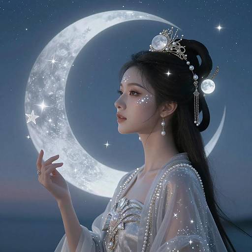 Celestial Lunar Goddess Portrait