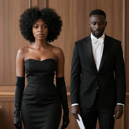 Elegant Couple against Rustic Wooden Backdrop