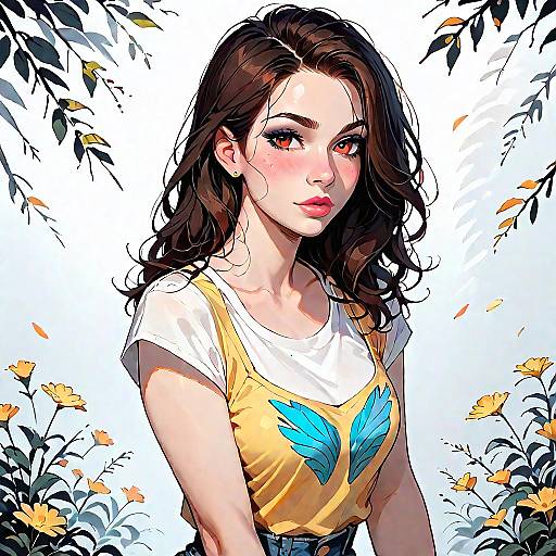 Confident Woman in Mustard Yellow Tank Top Outdoors