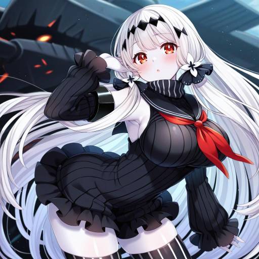 Illustration of Aircraft carrier water oni, kantai collection in the style of Ibaraki natou